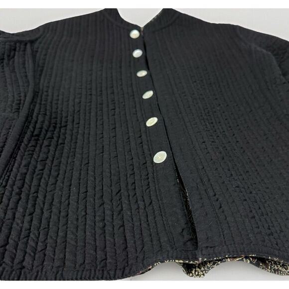 Orvis Reversible Paisley Quilted Jacket Sz S Button-Up Mandarin Cottagecore Boho - Picture 5 of 16